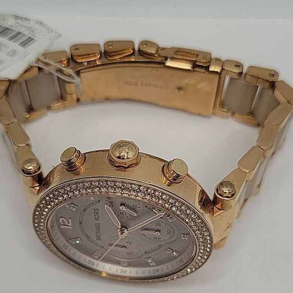 Michael Kors MK5896 Women's Stainless Steel Analog Blush Dial Quartz Watch BC718 - Picture 7 of 10